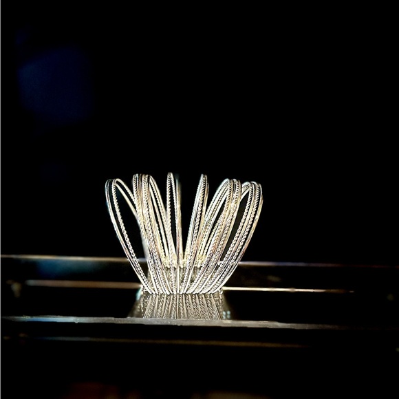 Park Lane Silver Textured Bangle - Picture 3 of 3